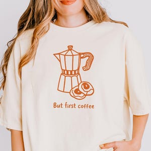 Coffee Lovers Comfort Colors T-shirt, Coffee Graphic T-Shirt, Café Aesthetic Gift, Coffee Lover Tee, Gift for Her, Retro Coffee Lovers Shirt