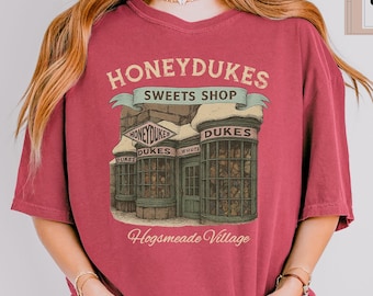Comfort Colors Hogsmeade Candy Shop Tee, Wizard Fandom Shirt