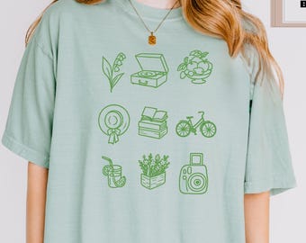 Cottagecore Comfort Colors T-Shirt, Pastel Reader Tee
