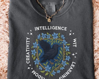 T-shirt corbeau Comfort Colors, t-shirt Wizard School