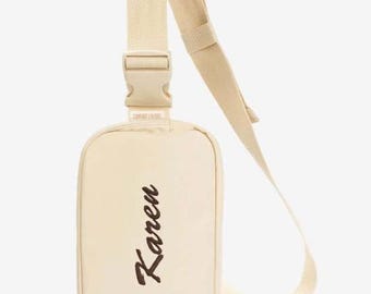 Sac bandoulière personnalisé, sac banane personnalisé avec nom, sac bandoulière brodé Comfort Colors, sac bandoulière monogrammé