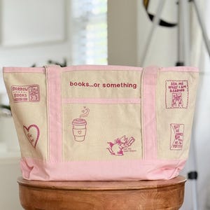 Personalized Book Lover Canvas Tote Bag, Custom Name Reader Bag