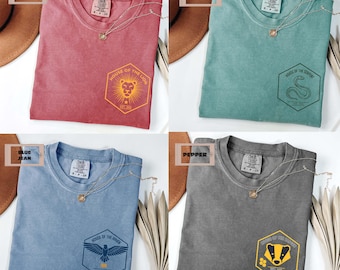 Chemise couleurs confort Wizard House, chemise à écusson fantastique, chemise maison magique, cadeau pour amoureux des livres