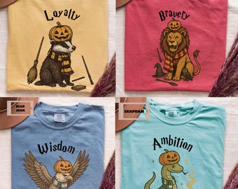 Halloween Wizard House Animal Tee, Comfort Colors Spooky T-Shirt