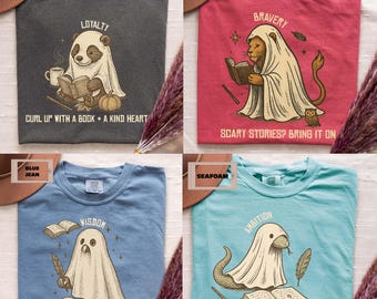 Comfort Colors Wizard House Ghost Shirt, Bookish Halloween Tee