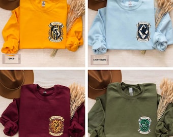 Sweat-shirt Maison Fantastique, Sweat-shirt École de Sorciers, Cadeau pour les amoureux des livres, Sweat-shirt Dark Academia, Pull à blason magique