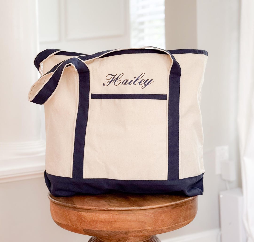 Custom Embroidered Canvas Tote Bag, Personalized Gift - Etsy
