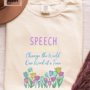 Comfort Colors Speech Pathologist Tee, Floral Therapist Gift, SLP Back to School Tee, Professional Yapper Tee, Speech Therapy Shirt for SLPs