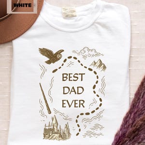 Meilleur papa de tous les temps, chemise carte sorcier, t-shirt cadeau fantaisie pour la fête des pères, chemise papa magique couleurs confort, t-shirt papa inspiré des maraudeurs, cadeau papa livresque