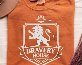 Comfort Colors Wizard House Shirt, Bravery Lion Tee