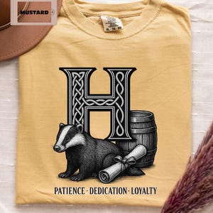 Wizard House Shirt, Comfort Colors Loyalty Tee, Patience Loyalty Dedication Shirt, Wizard School Tee, Fantasy Fan Shirt, Badger House Tee