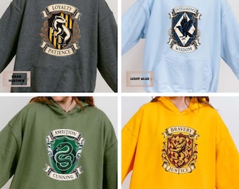 Sweat à capuche inspiré de l'univers d'Harry Potter, Sweat à capuche d'école de sorciers, Sweat à capuche Dark Academia, Sweat à capuche à blason magique, Sweat à capuche pour amoureux des livres