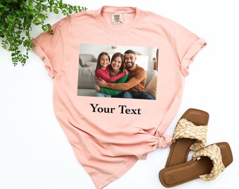 T-shirt photo personnalisé Comfort Colors, cadeau de famille personnalisé