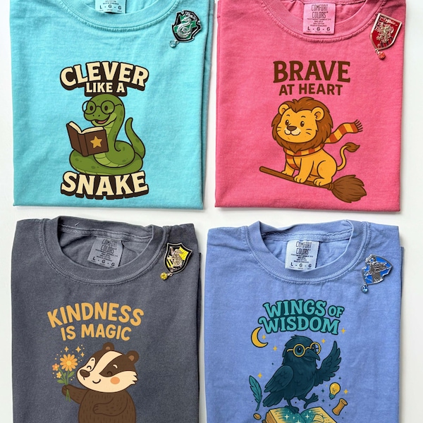 Comfort Colors Wizard House Shirt, Magic School Youth Tee