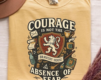 Comfort Colors Wizard House Shirt, Lion Crest, Fantasy Book Fandom