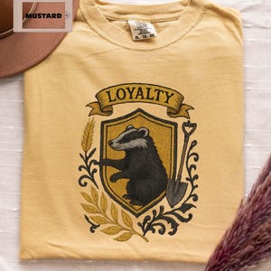 Wizard House Shirt, Comfort Colors Loyalty House Crest Tee, HP-Inspired Shirt, Wizard School Tee, Fantasy Fan Shirt, Badger House Tee