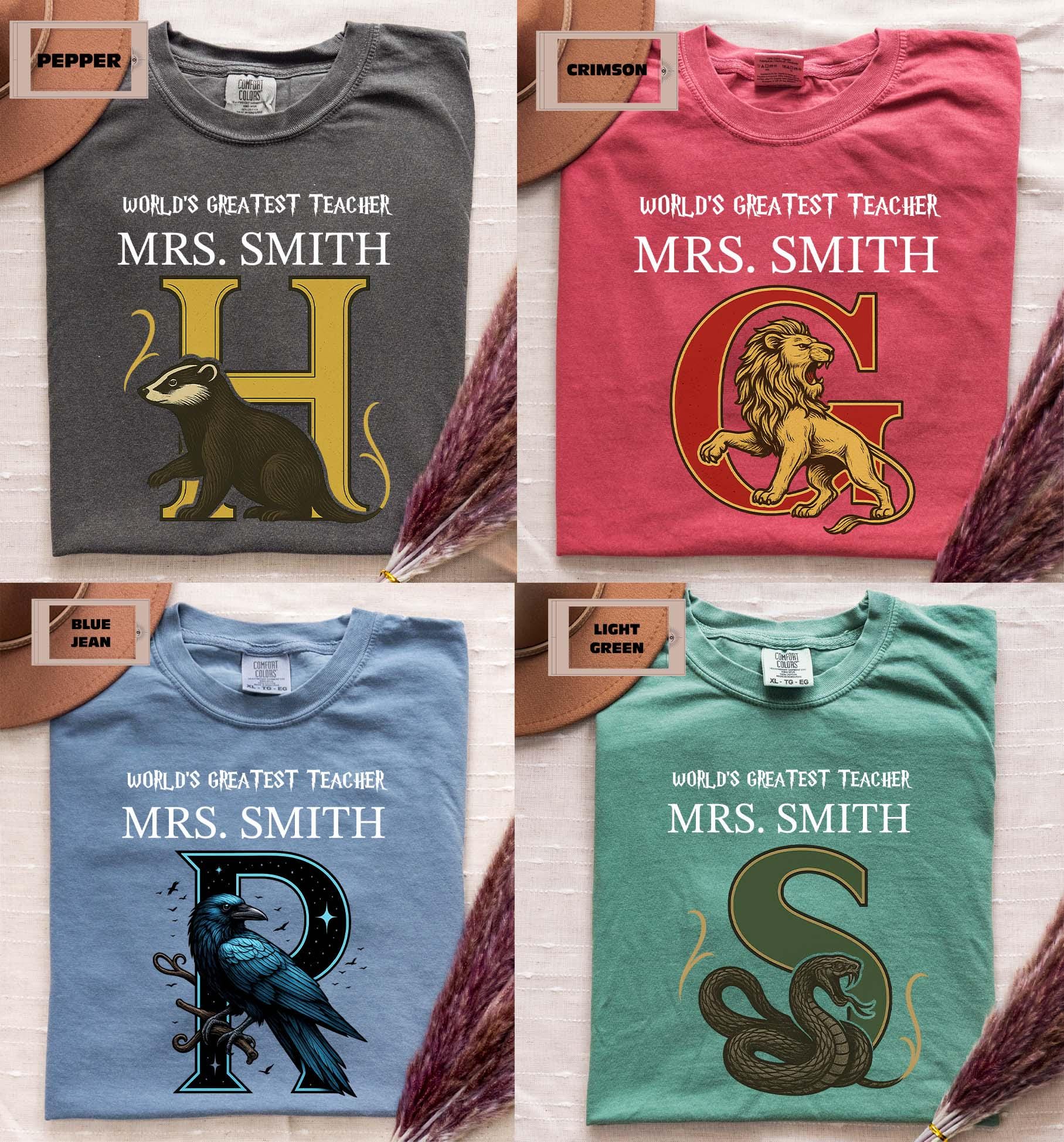 Custom HP-Inspired Teacher Shirt, Comfort Colors Wizard House Teacher Tee, Magic School Teacher Gift,  Back to School Gift Gift For Teacher