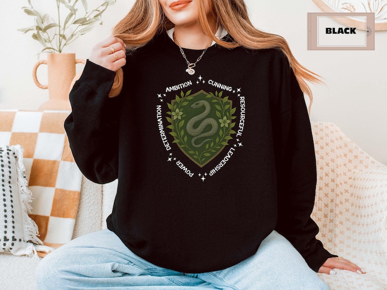 Word Card Snake Ambition House Crest Sweatshirt, Wizard Fan Gift - Etsy UK