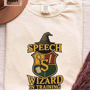 Speech Therapy Shirt for SLPs, Comfort Colors Speech Pathologist Tee, Floral Therapist Gift, SLP Wizard Tee, Professional Yapper Tee