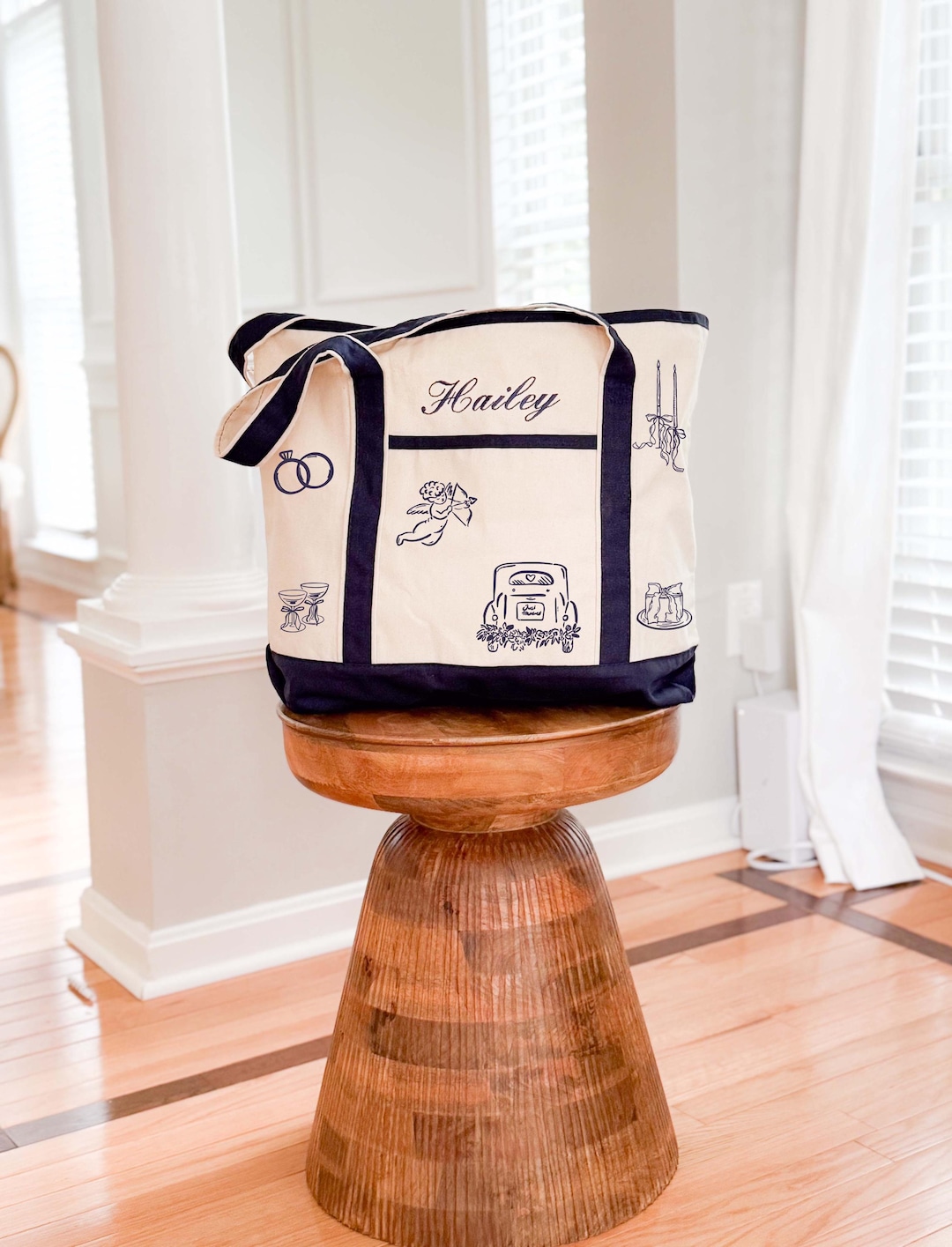 Personalized Wedding Tote Bag, Custom Bridal Party Gift, Embroidered ...