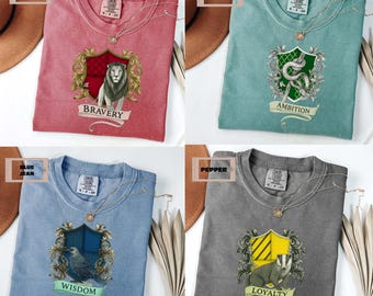 Comfort Colors Wizard House Shirt, Magic School Tee Set