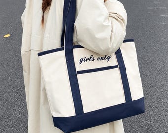 Sac fourre-tout en toile brodée sur mesure, cadeau personnalisé