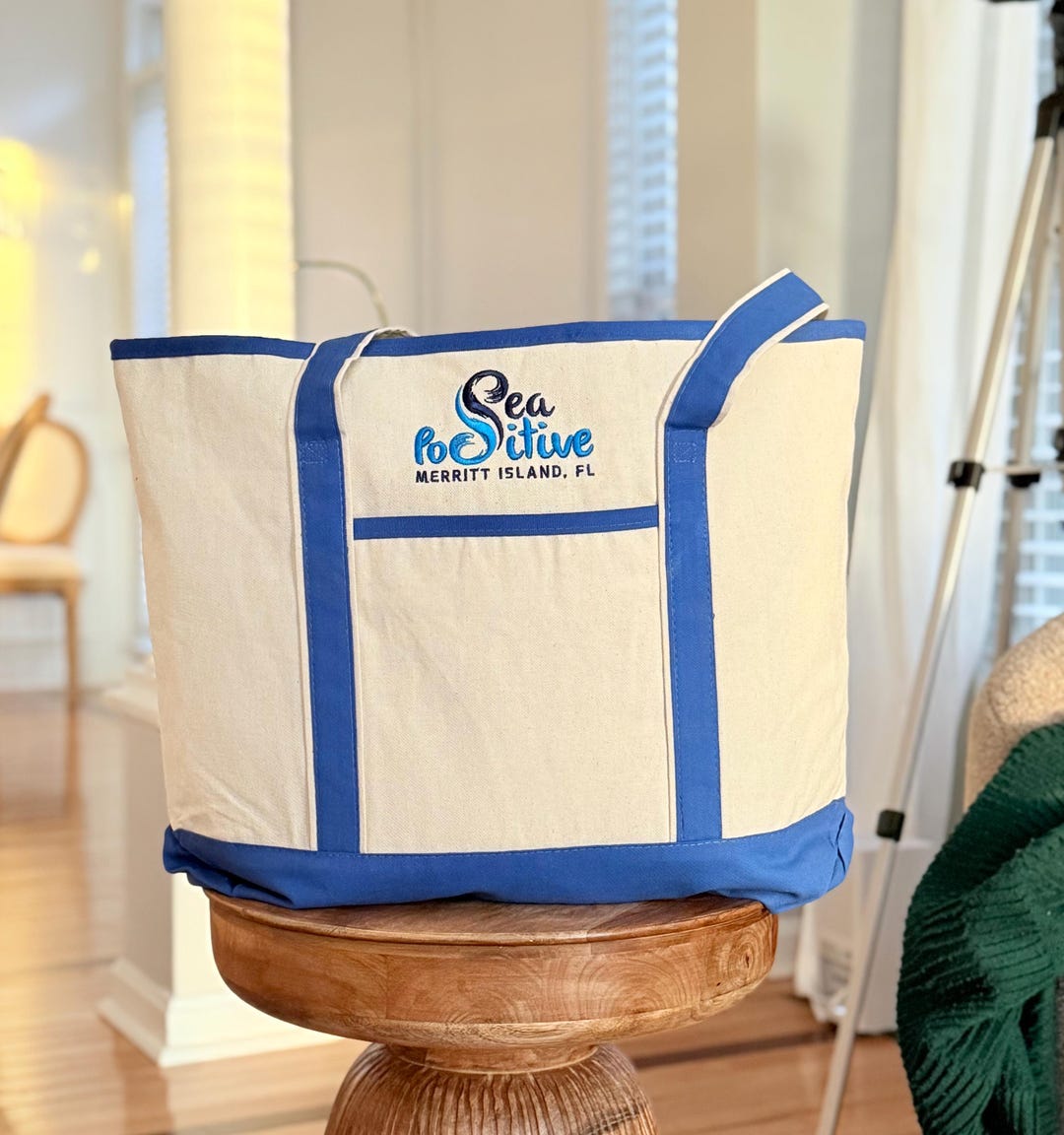 Custom Logo Embroidered Canvas Tote Bag, Personalized Business Gift - Etsy