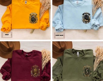 Sweat-shirt Maison Fantastique, Sweat-shirt École de Sorciers, Cadeau pour les amoureux des livres, Sweat-shirt Dark Academia, Pull à blason magique