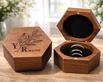 Verlobungsring Box, Ringbox Holz, Ringbox personalisiert, Ringträger Box, Individuell hergestellte Ringkiste