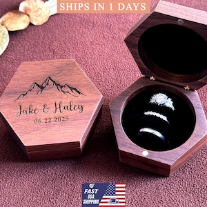 Personalized Wooden Ring Box: Engraved Wedding Keepsake