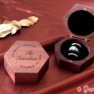 Custom Triple Ring Box ,Personalized Wooden Wedding Ring Holder, Engraved Ring Bearer Box, Bridal Gift, Anniversary Keepsake Wedding Storage