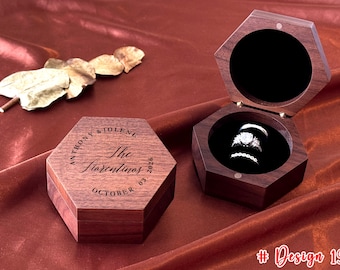 Custom Triple Ring Box ,Personalized Wooden Wedding Ring Holder, Engraved Ring Bearer Box, Bridal Gift, Anniversary Keepsake Wedding Storage
