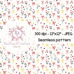 Padrão sem emendas de laços florais: design de tecido primavera-verão (download digital)