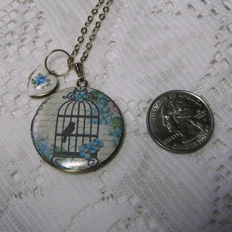 Bird Cage Locket Birdcage Locket Heart Locket Brushed Gold Etsy