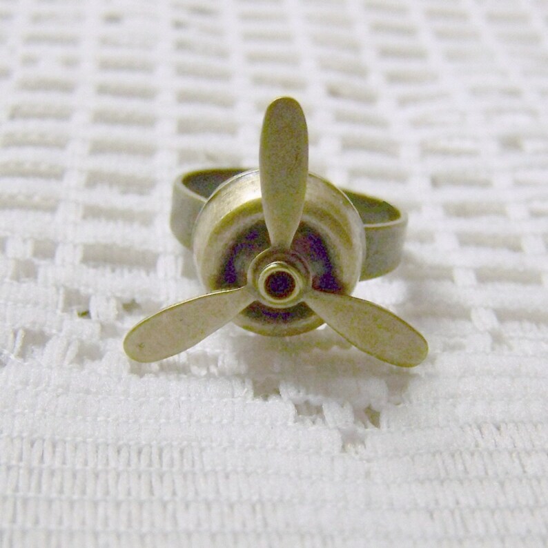 Rotating PROPELLER Ring STEAMPUNK Airplane Pilot Aviator Etsy