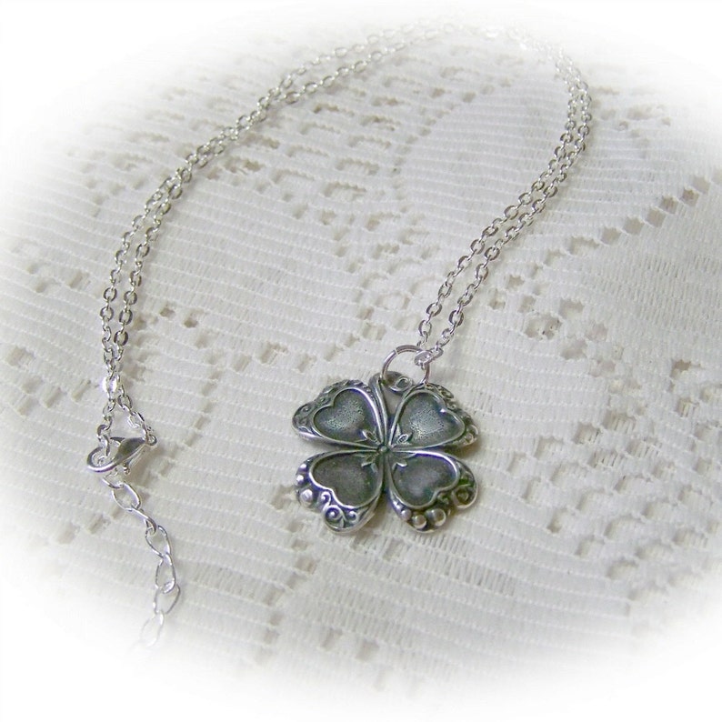 Silver CLOVER Necklace Irish jewelry four leaf clover LUCKY Etsy Silver CLOVER Necklace Irish jewelry four leaf clover LUCKY Etsy