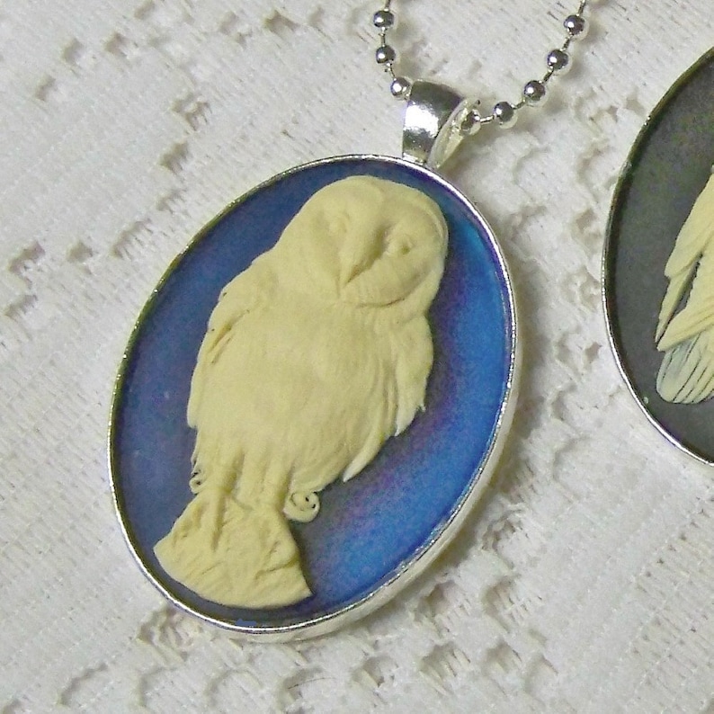 Snowy Owl Pendant Nature Bird Woodland Audubon Necklace UNISEX Raptor Cameo Necklace Night Owl