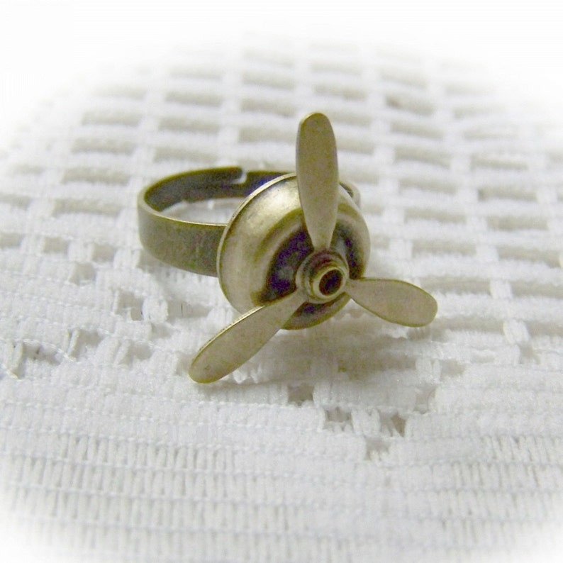 Rotating PROPELLER Ring STEAMPUNK Airplane Pilot Aviator Etsy