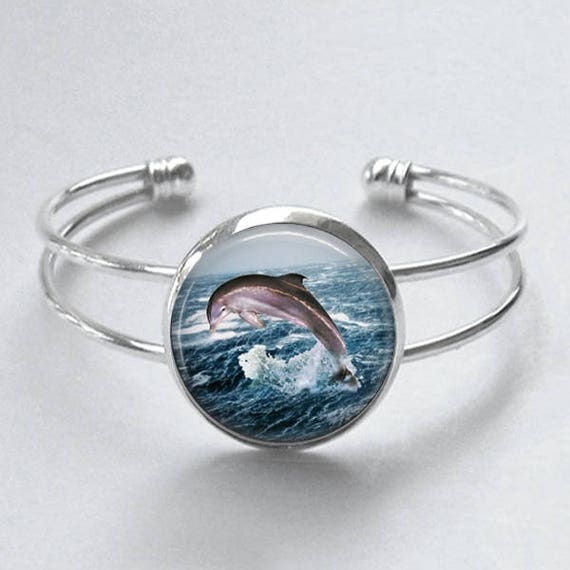 Jumping Ocean Dolphin Cuff Bracelet Beach Bangle Bracelet Etsy