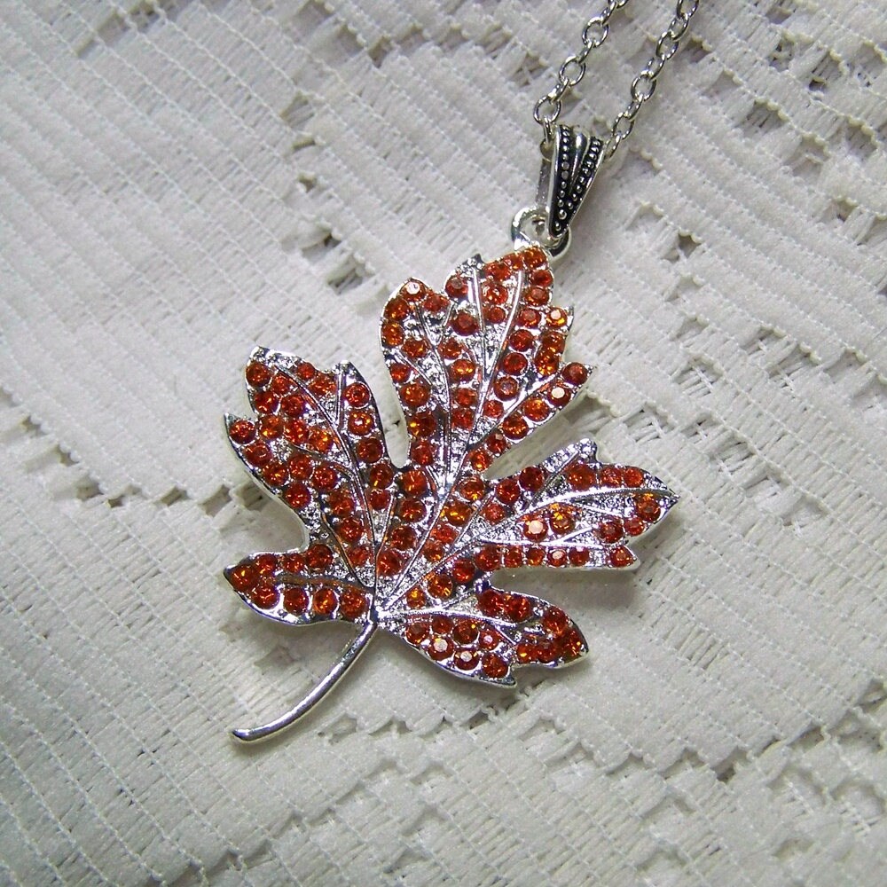 Canadian Maple Leaf Necklace Autumn Necklace Fall Jewelry