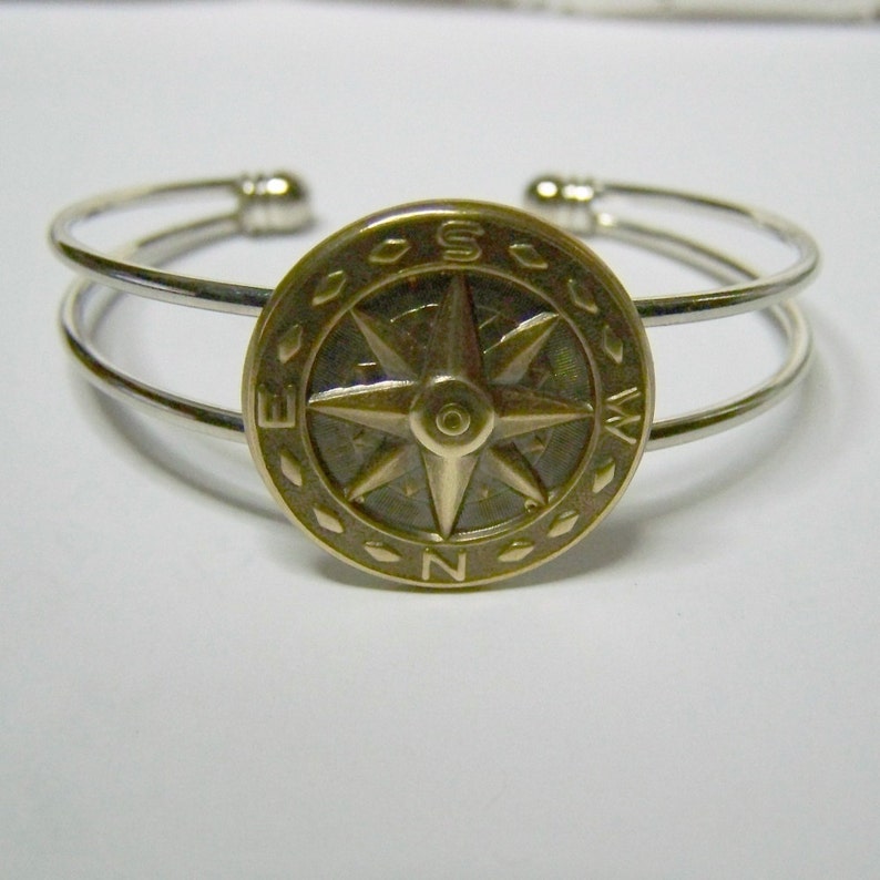 Compass Rose Bracelet Adjustable Bangle Cuff compass Etsy