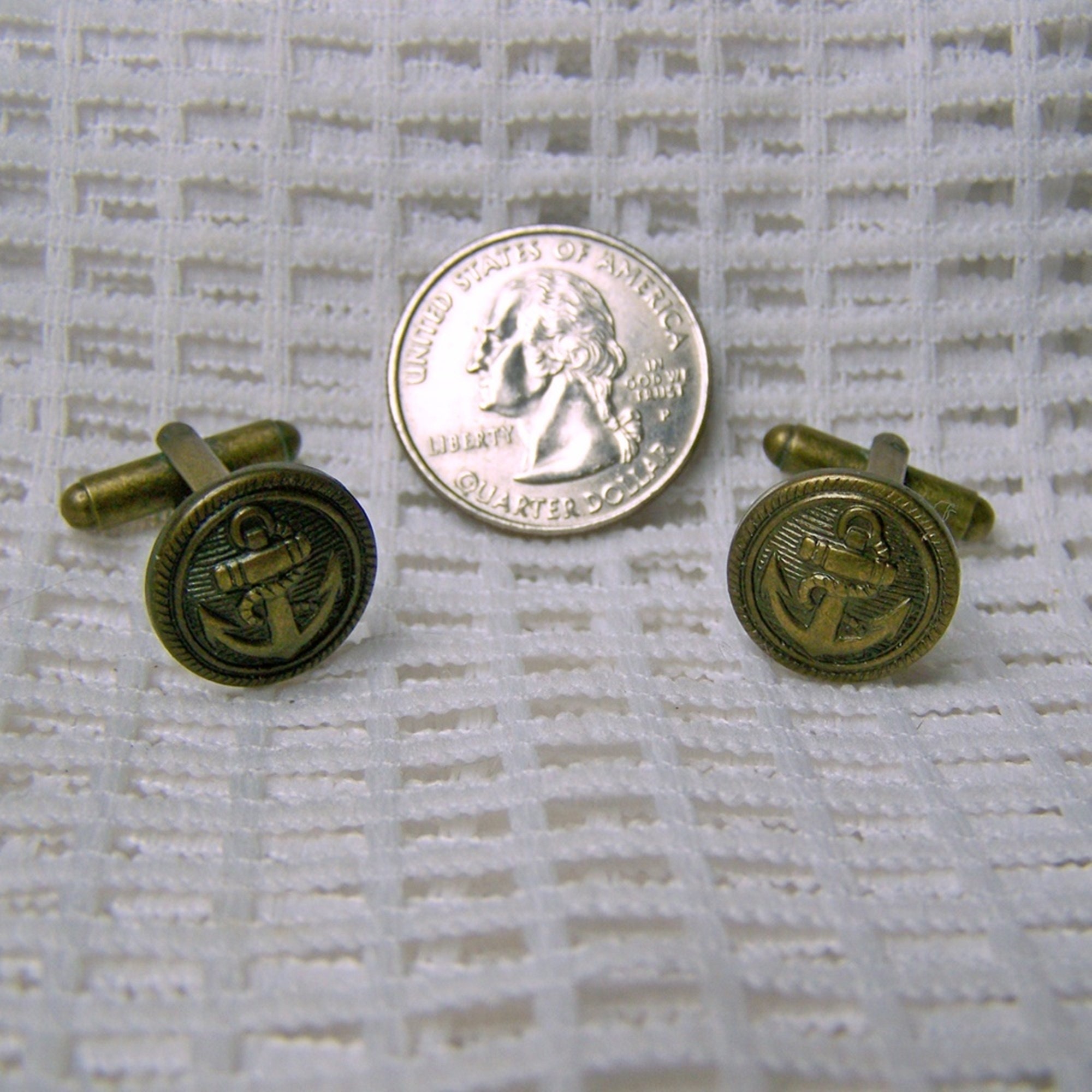 Anchor Cuff Links Antiqued Bronze Blazer Button Cuff Links Etsy