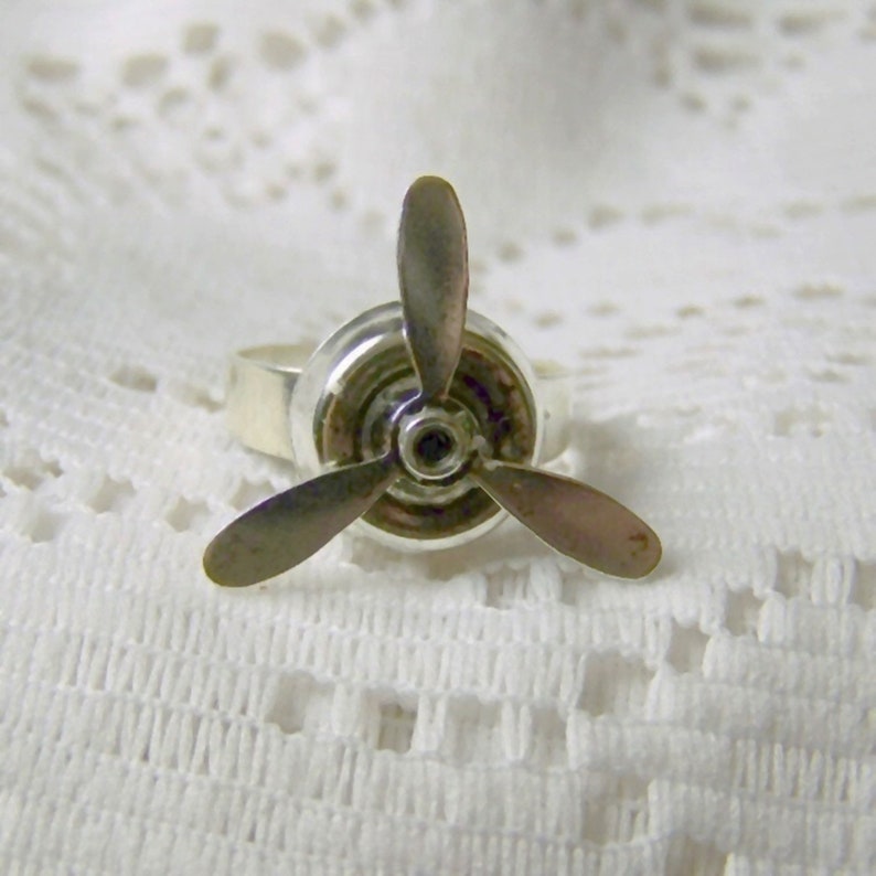Rotating PROPELLER Ring STEAMPUNK Airplane Pilot Aviator Etsy
