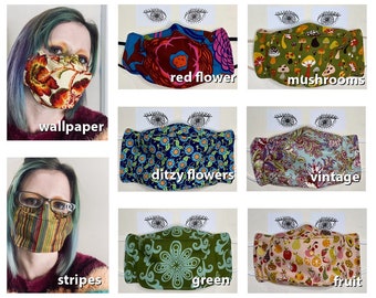 Triple layer 3D face mask - various designs - super comfortable with nose wire