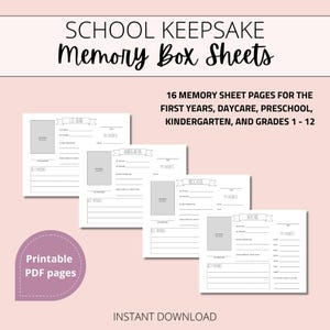 School Memory Box Sheets