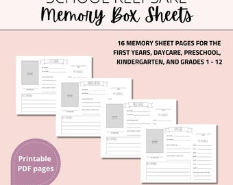 School Memory Box Sheets