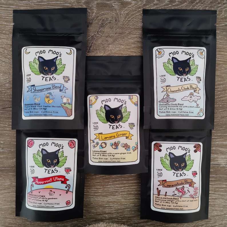 Loose Leaf Herbal Tea Sampler | 4 or 5 Pack Variety | Great for Gifts or Tea Lovers!!! 5 Pack Sampler