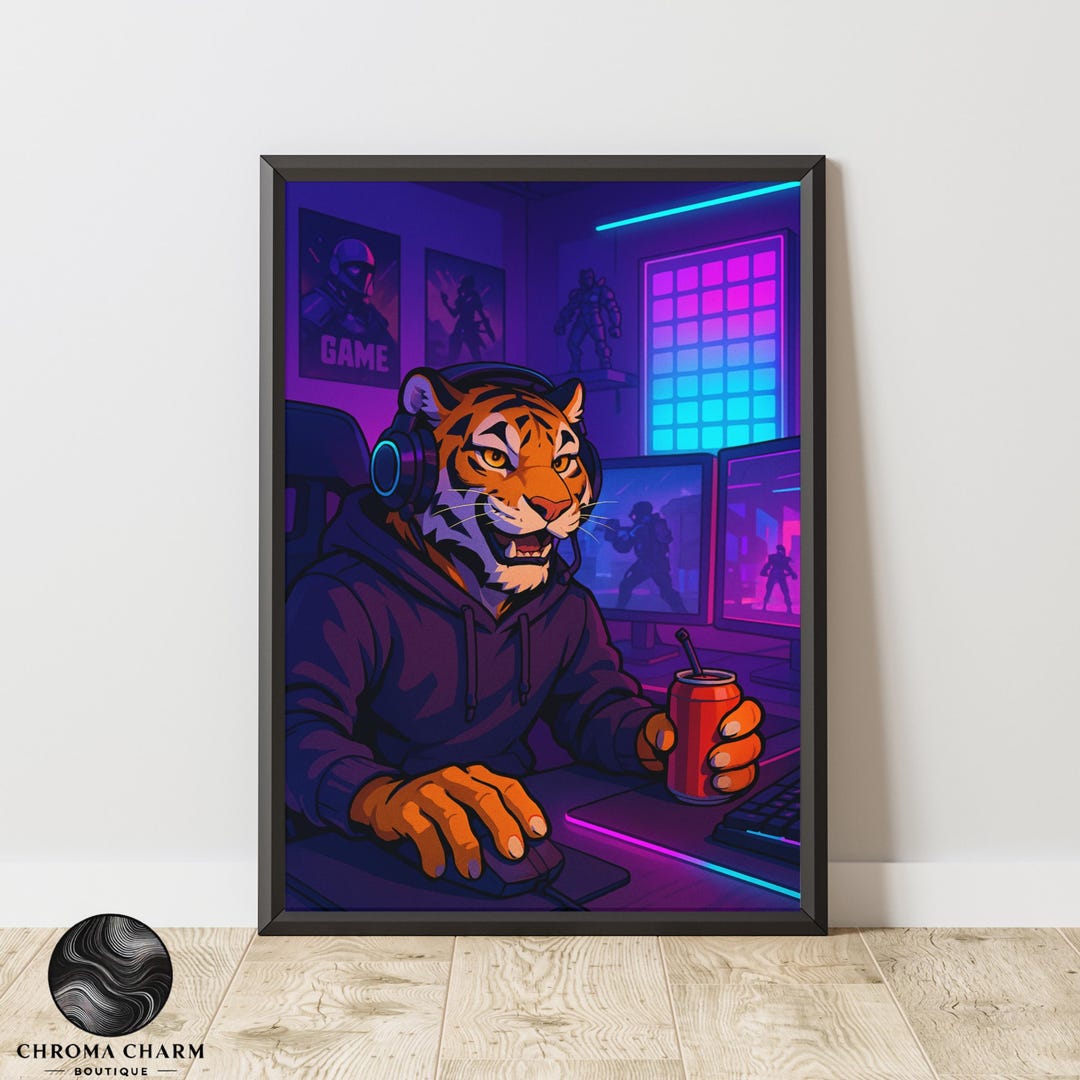 Rgb Tiger Tiger Gamer Print: RGB Esports Room Decor (digital Download) - Etsy