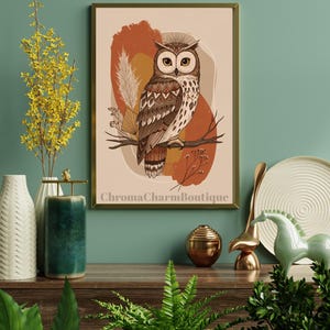 Boho Owl Print: Tribal Wildlife Wall Art (Digital Download)