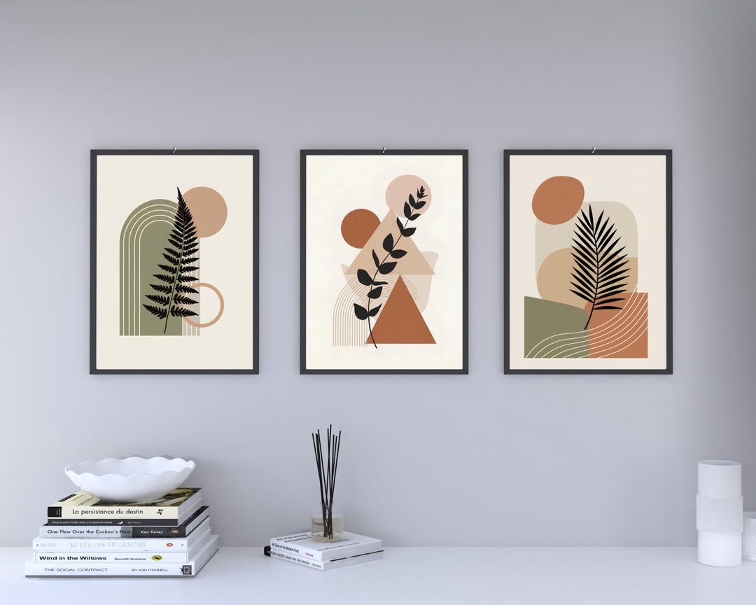 Printable Boho Wall Art Set – Olive, Clay & Sand Botanical Posters ...